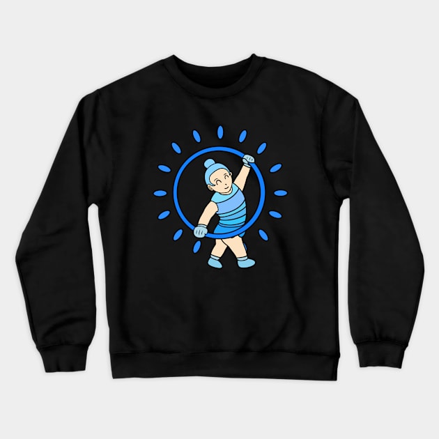 Chibi girl gymnastic hoop Crewneck Sweatshirt by Andrew Hau